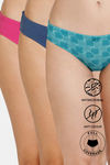 Zivame Anti-Microbial Low Rise Full Coverage Bikini Panty (Pack of 3) - Multicolor — thumbnail 1
